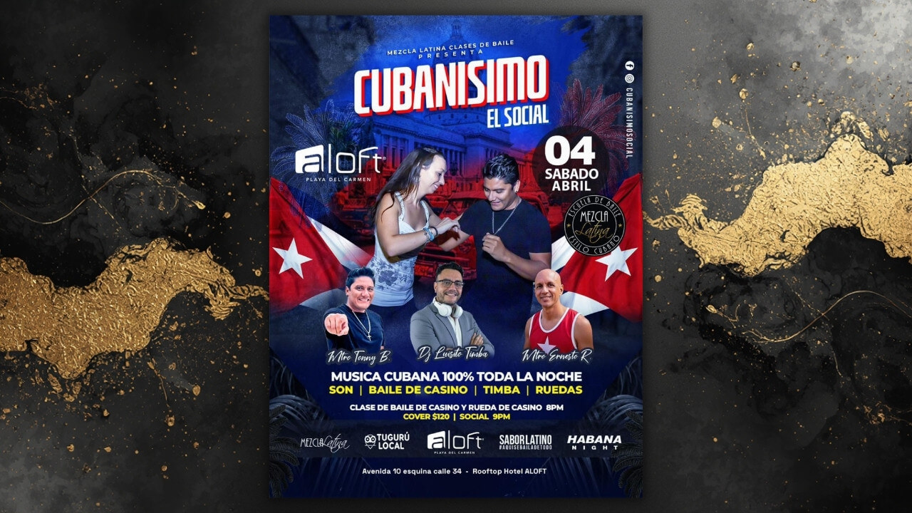 Cubanísimo: El Social – Noche Cubana en Rooftop Aloft Playa del Carmen 🇨🇺🔥