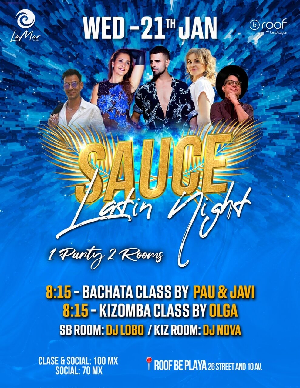 Sauce Latin Night - Evento social de bachata y kizomba en Playa del Carmen